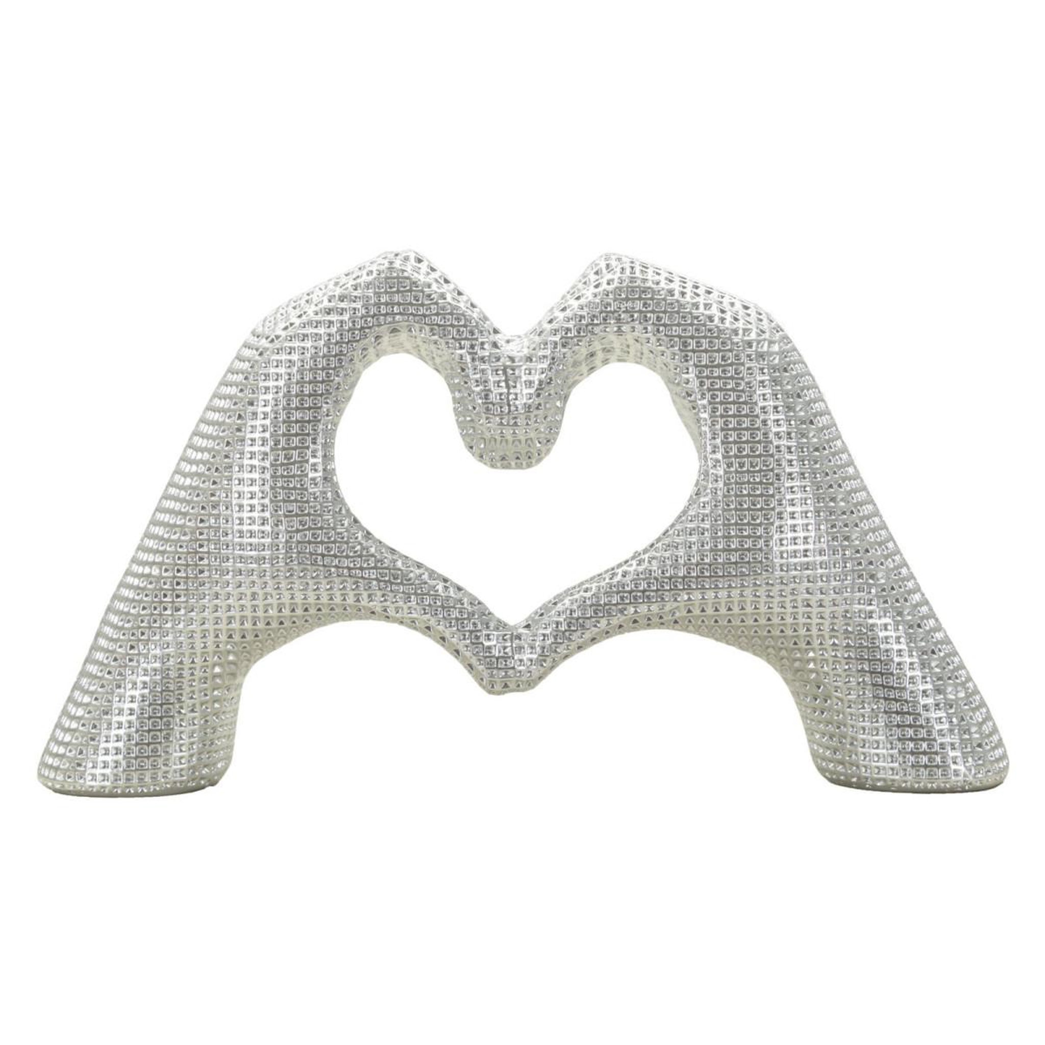 Paris Prix Mains cœur déco  lover  25cm argent