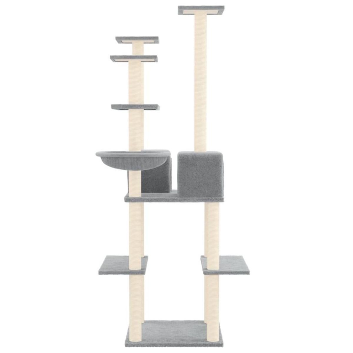 VIDAXL Arbre a chat avec griffoirs en sisal Gris clair 167 cm