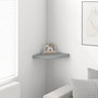 Voir la diapositive 3 : VIDAXL Etagere d'angle flottante gris 35x35x3,8 cm MDF