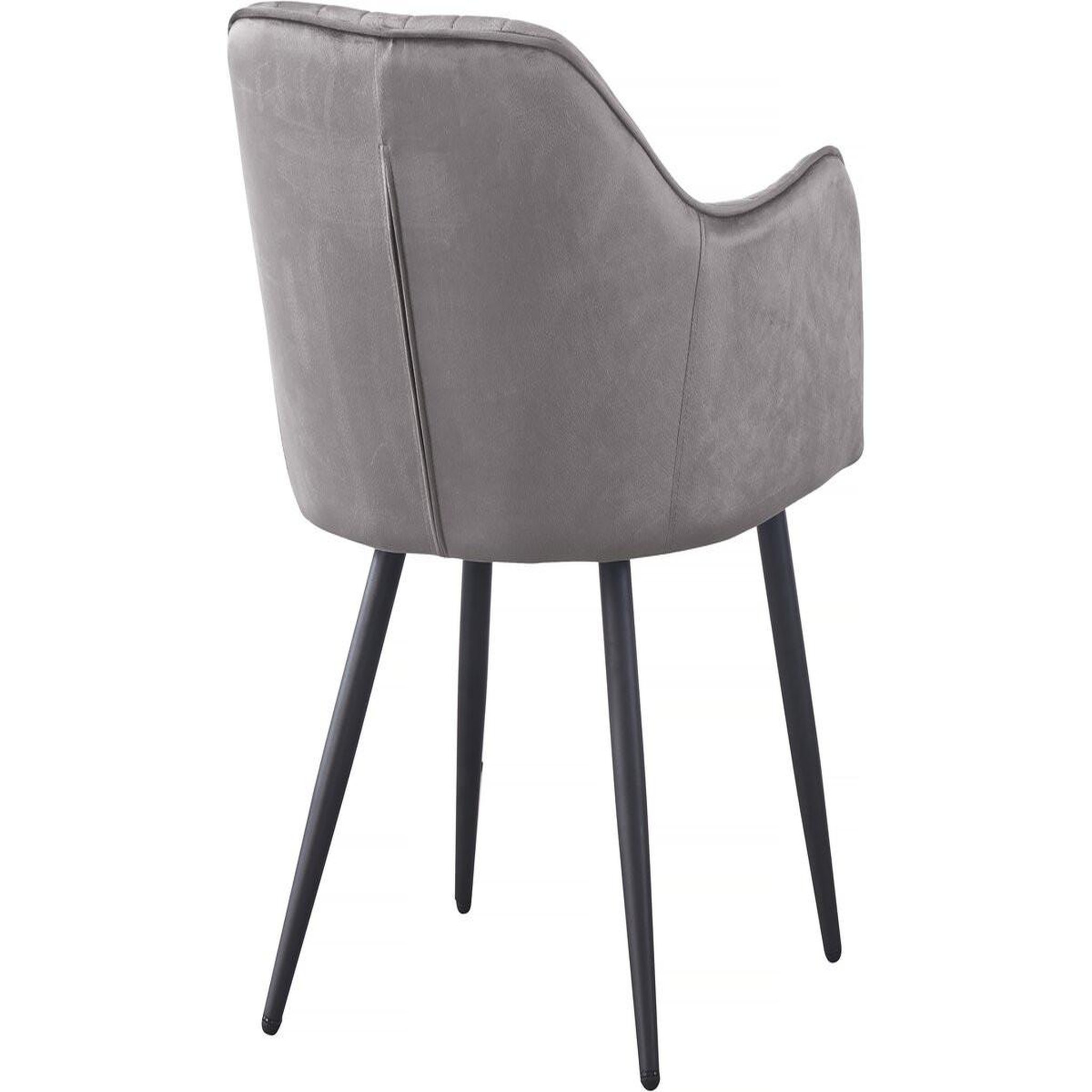 Voir la diapositive 4 : Habitat et Jardin Lot de 2 chaises  velma  en velours avec accoudoirs - gris