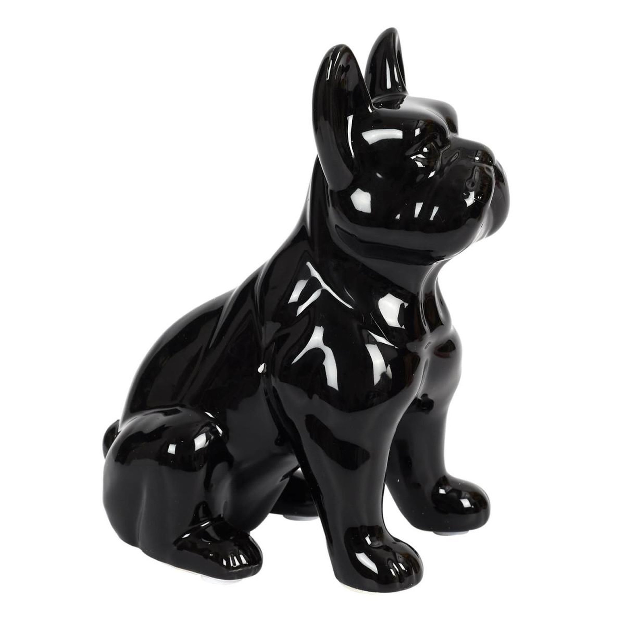 Voir la diapositive 1 : The Home Deco Factory Statuette Déco en Céramique  Bulldog  20cm Noir