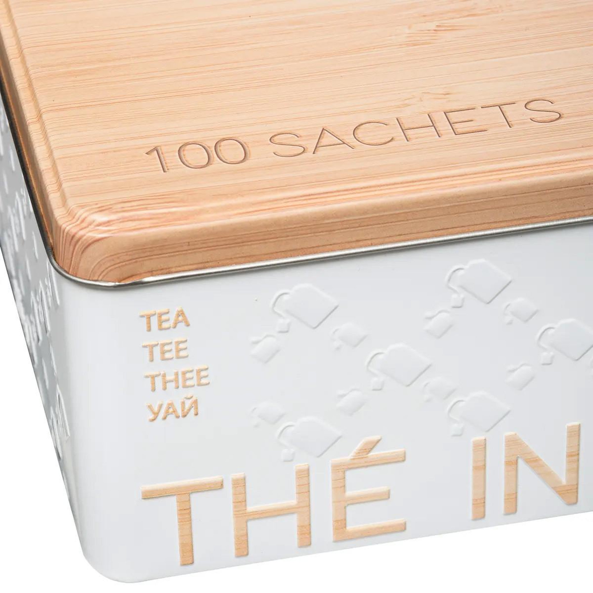 Voir la diapositive 3 : FIVE Boîte à thé  scandi  20cm blanc