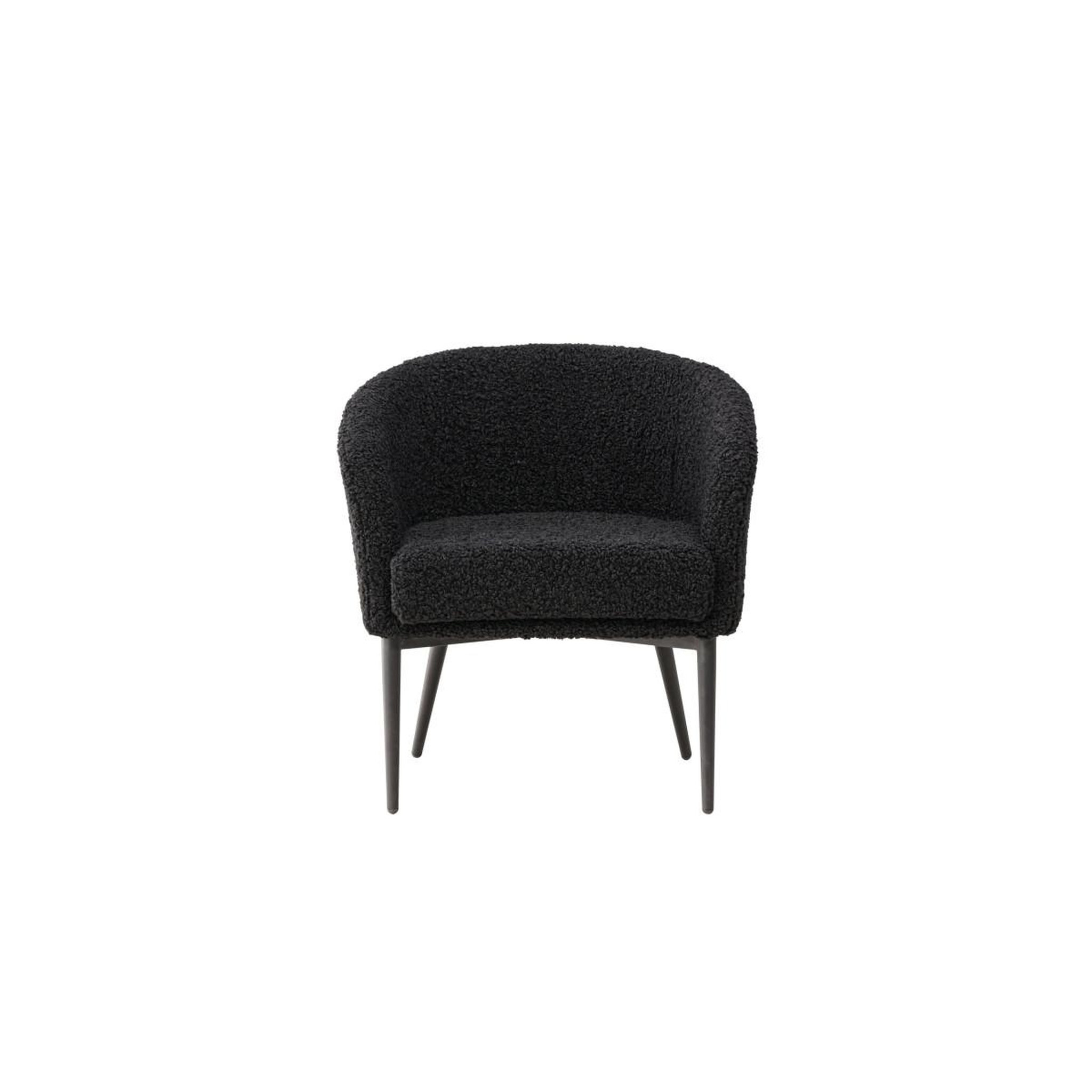 Voir la diapositive 2 : Paris Prix Fauteuil design tissu bouclette  fluffy  70cm noir