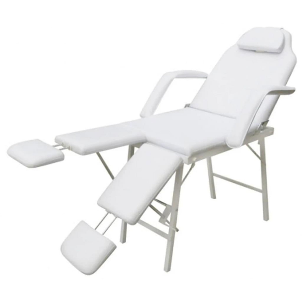 VIDAXL Fauteuil pour traitement facial Similicuir 185x78x76 cm Blanc