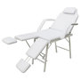 Voir la diapositive 1 : VIDAXL Fauteuil pour traitement facial Similicuir 185x78x76 cm Blanc
