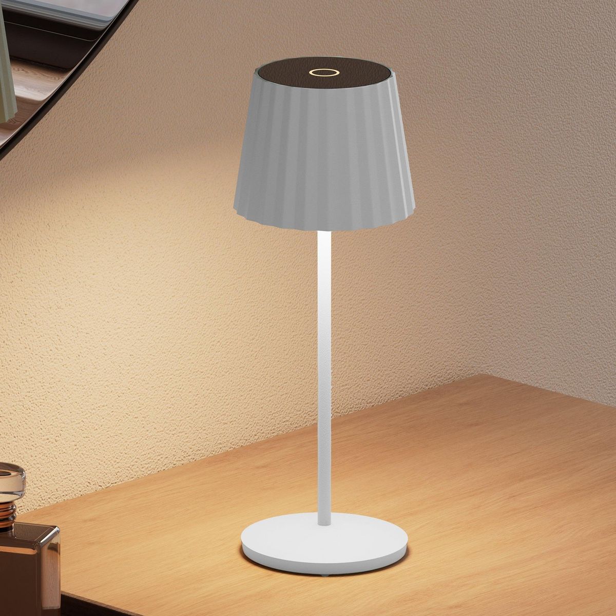 Lumisky 6 lampes avec plateau de chargement ABBY Blanc Aluminium H29 cm