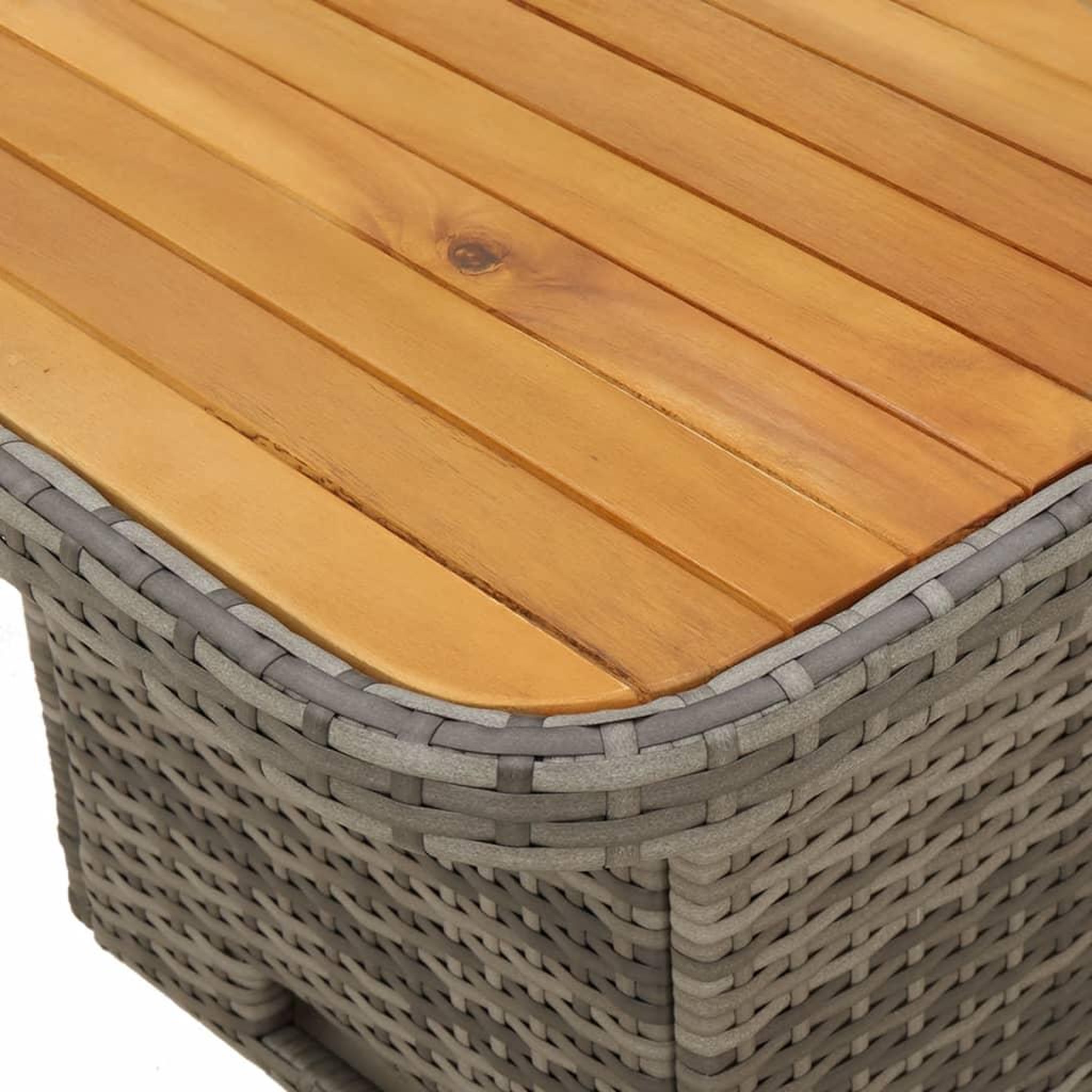 Voir la diapositive 5 : VIDAXL Ensemble a manger de jardin 5 pcs coussins gris resine tressee