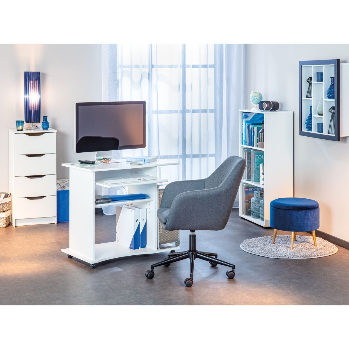 Commode meuble de rangement 4 tiroirs  FALONE