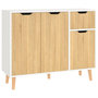 Voir la diapositive 2 : VIDAXL Buffet blanc et chene sonoma 90x30x72 cm bois d'ingenierie