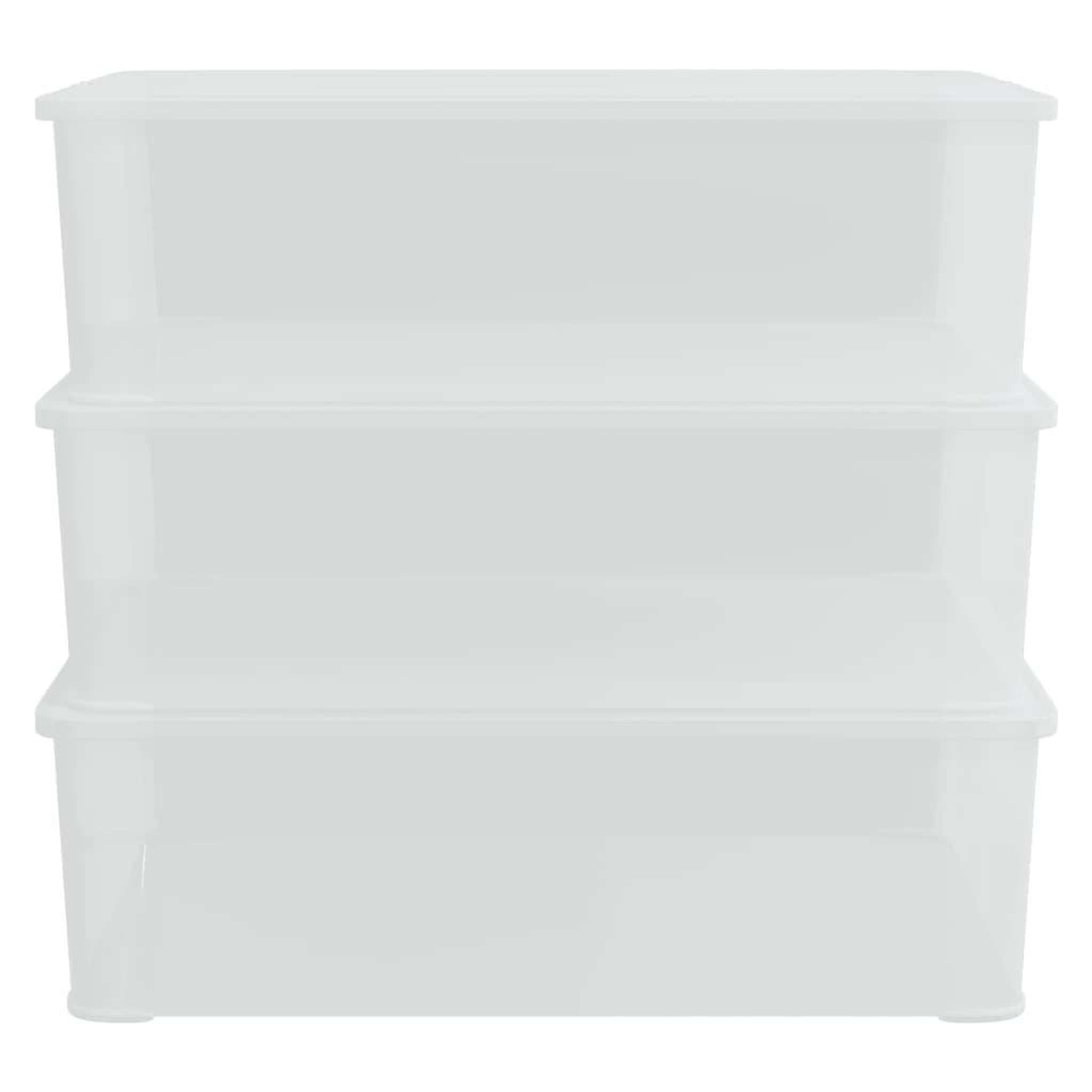 Voir la diapositive 3 : VIDAXL Boîtes de rangement en plastique 3 pcs 25 L empilables