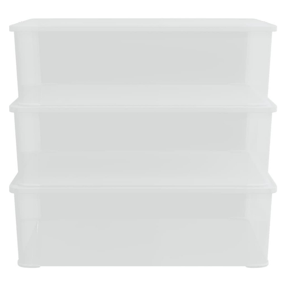 VIDAXL Boîtes de rangement en plastique 3 pcs 25 L empilables