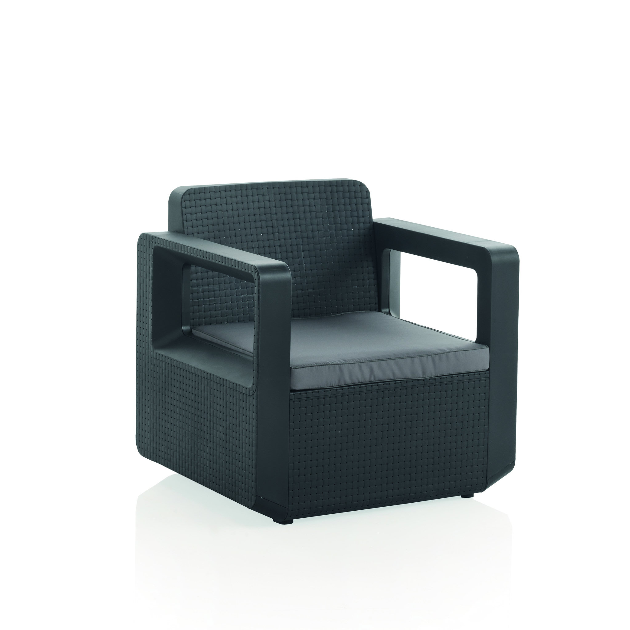 Voir la diapositive 3 : CONCEPT USINE Salon de jardin design résine tressée injectée anthracite futura