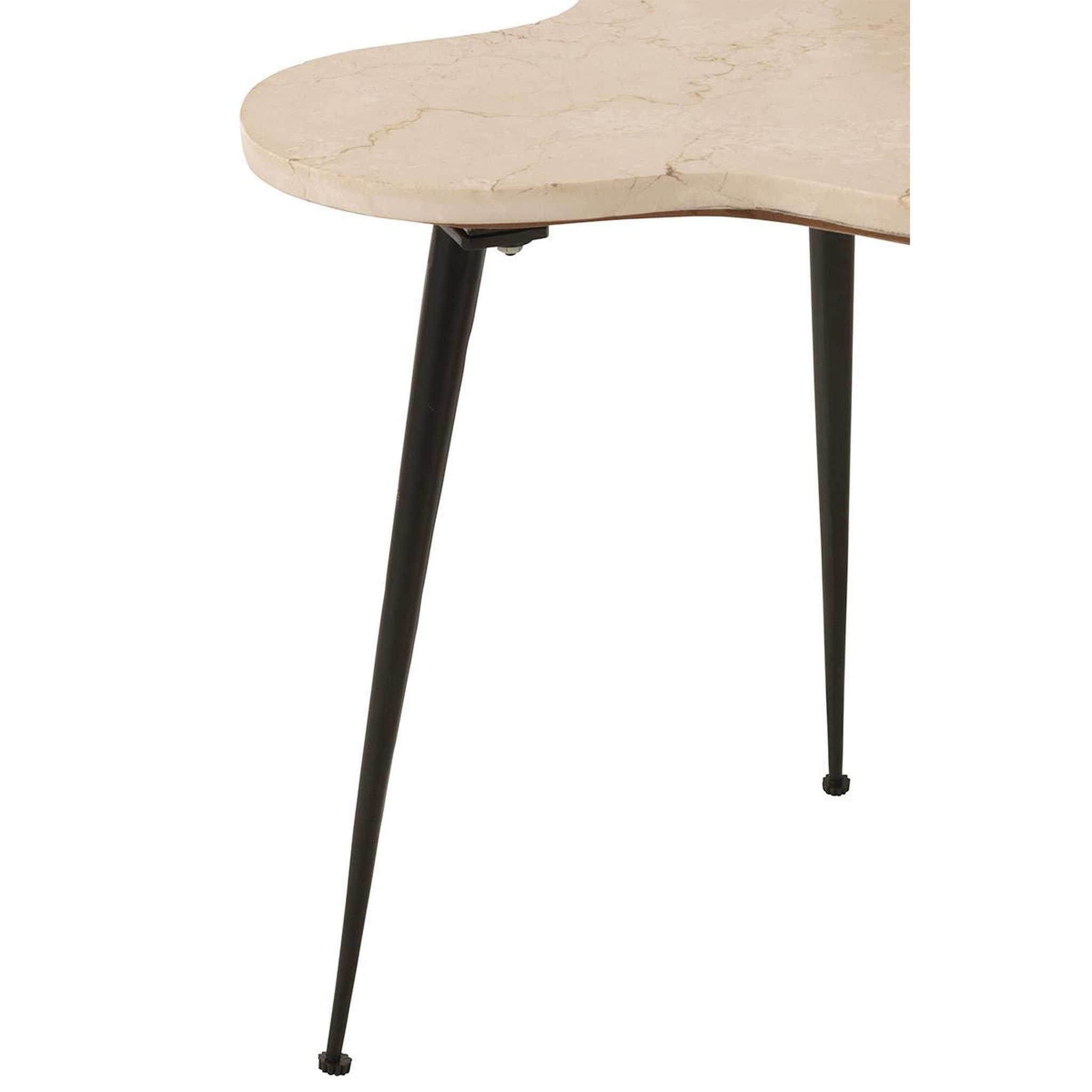 Voir la diapositive 4 : J-LINE Lot de 3 tables d'appoint gigogne  abeille  61cm blanc beige