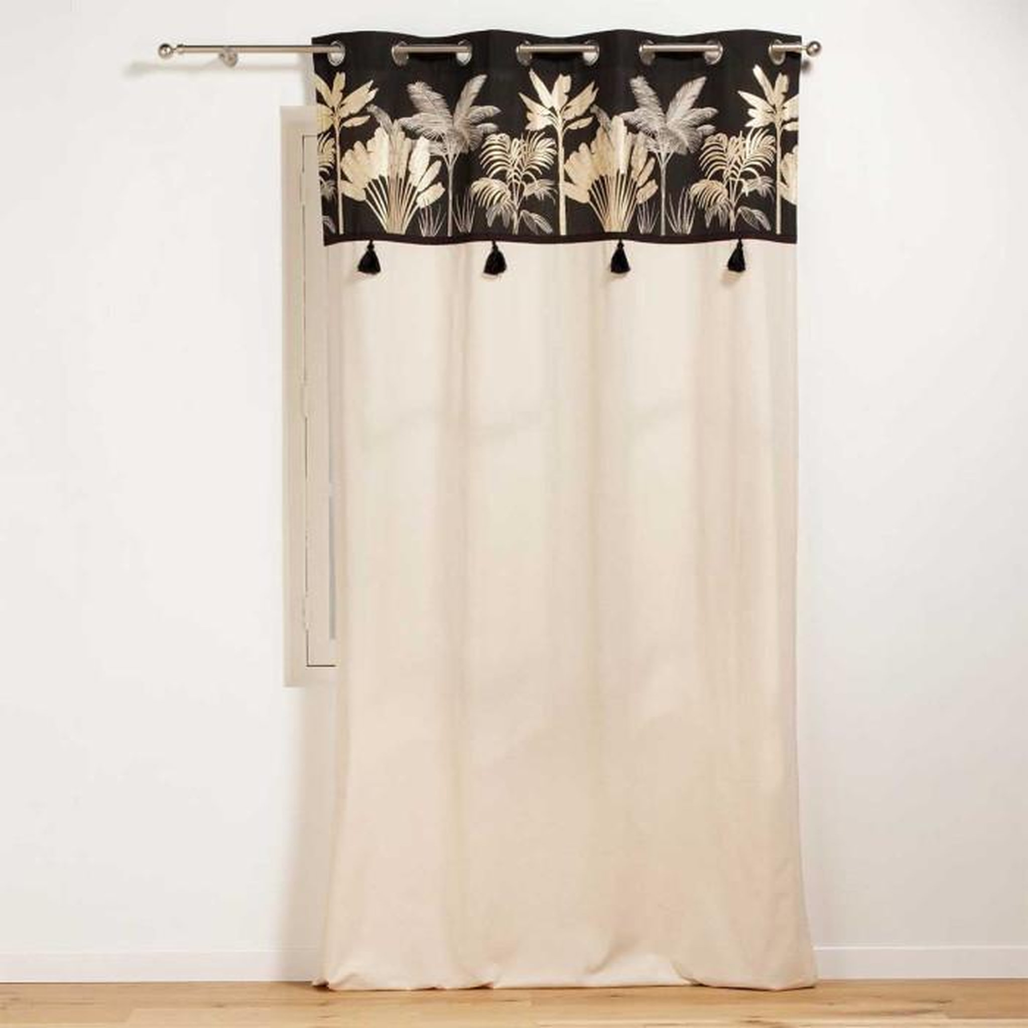 Voir la diapositive 1 : Paris Prix Rideau à Œillets  Karaba  140x240cm Naturel & Noir