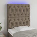 VIDAXL Tete de lit a LED Taupe 80x7x118/128 cm Tissu
