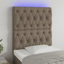 Voir la diapositive 1 : VIDAXL Tete de lit a LED Taupe 80x7x118/128 cm Tissu