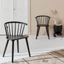 Voir la diapositive 2 : SWEEEK Lot de 2 chaises noires à barreaux en bois et contreplaqué. Paula. L 51 x P 53 x H 75cm
