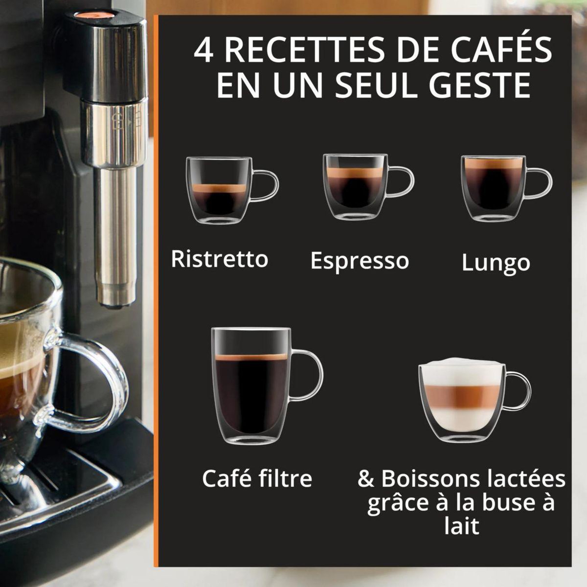 Voir la diapositive 3 : KRUPS Expresso broyeur intensity, machine espresso entièrementautomatique, 4 boissons ea5008e0