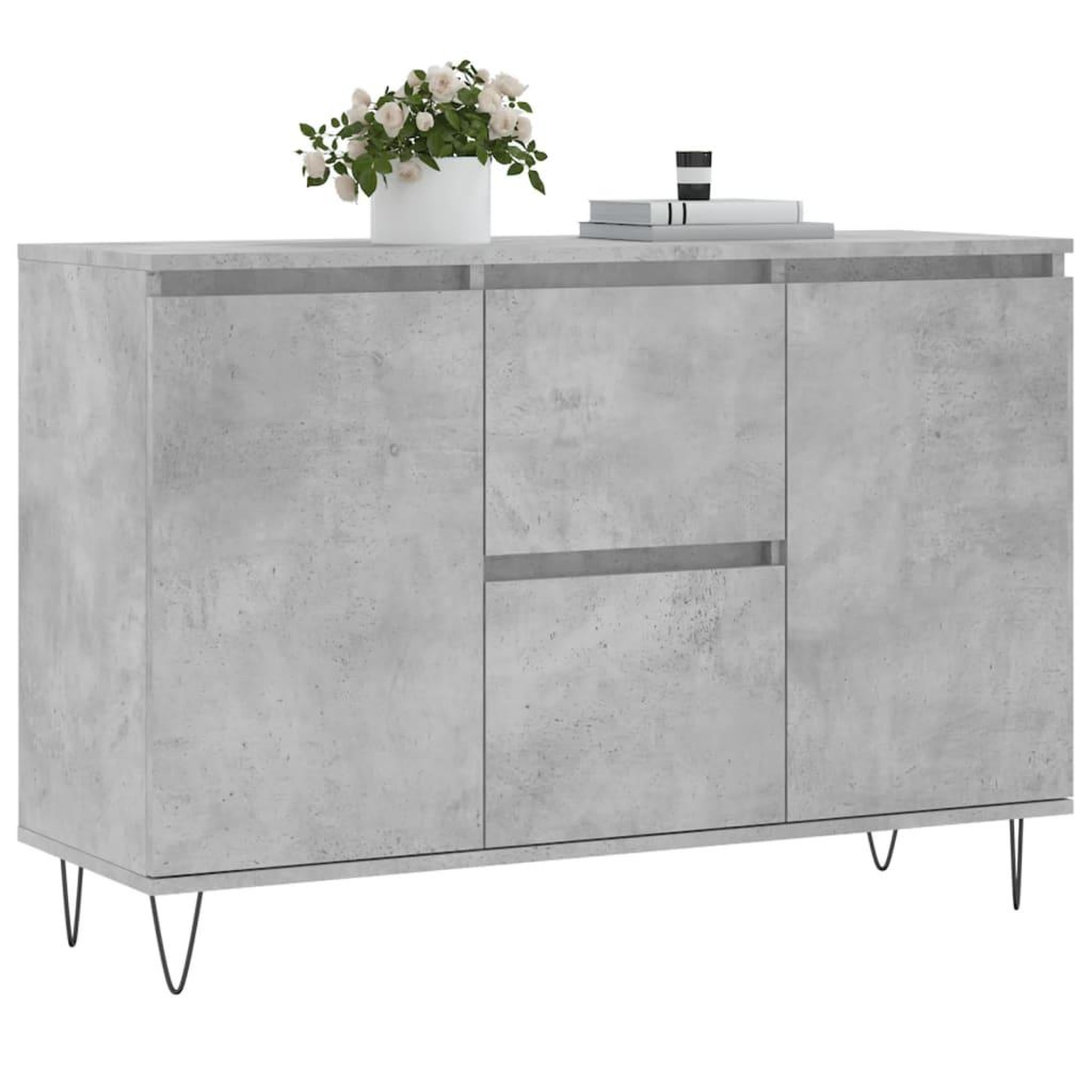 Voir la diapositive 3 : VIDAXL Buffet gris beton 104x35x70 cm bois d'ingenierie