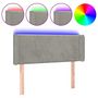 Voir la diapositive 2 : VIDAXL Tete de lit a LED Gris clair 103x16x78/88 cm Velours