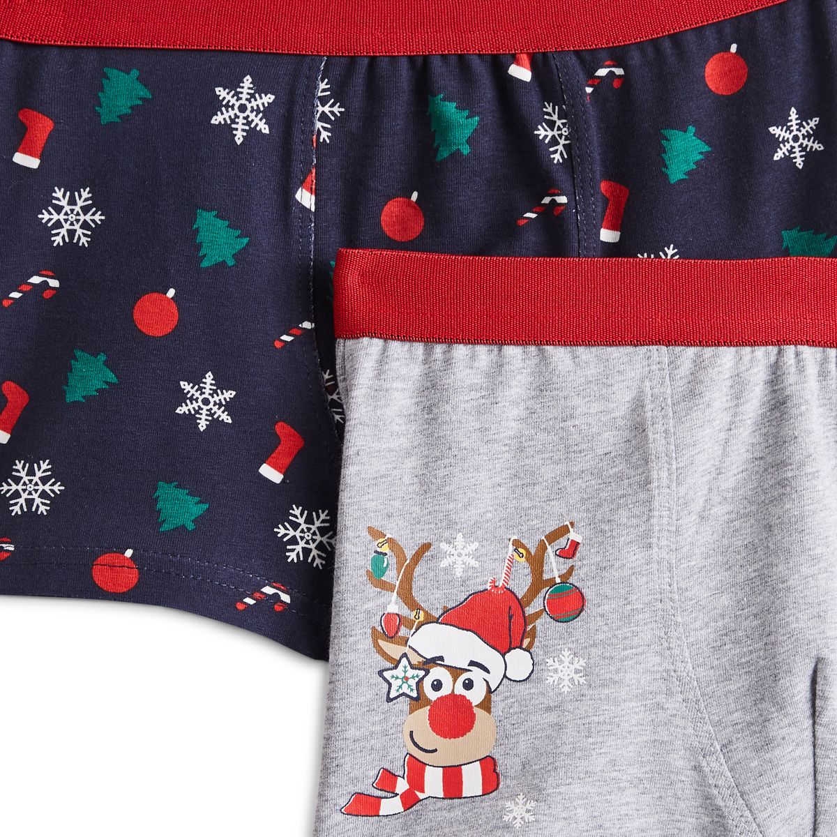 INEXTENSO Lot de 2 boxers fantaisies rennes garçon