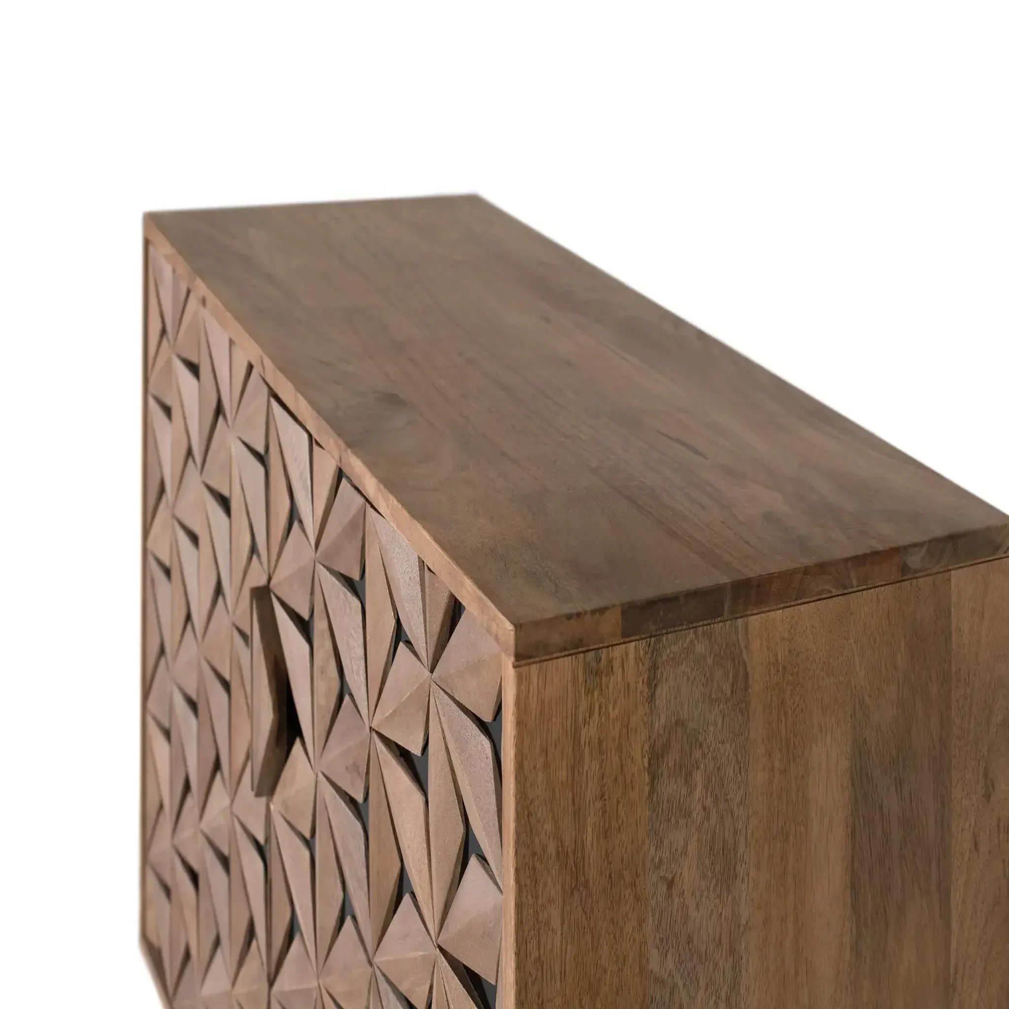 Voir la diapositive 2 : GINER Y COLOMER SL Buffet en bois de manguier 90cm style contemporain géométrique