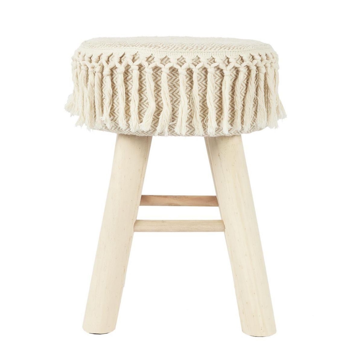 The Home Deco Factory Tabouret Bohème - Hauteur 40 cm - Beige
