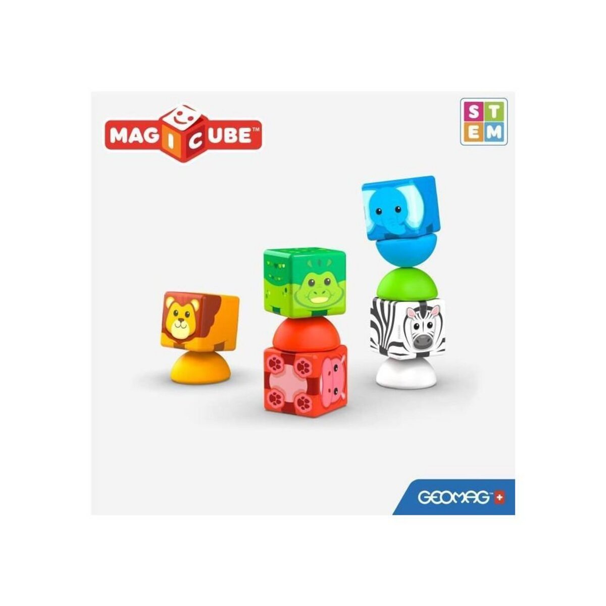 Geomag Blocs magnétiques - GEOMAG - Safari - 10 pieces - Éducatif - Plastique recyclé - Des 12 mois
