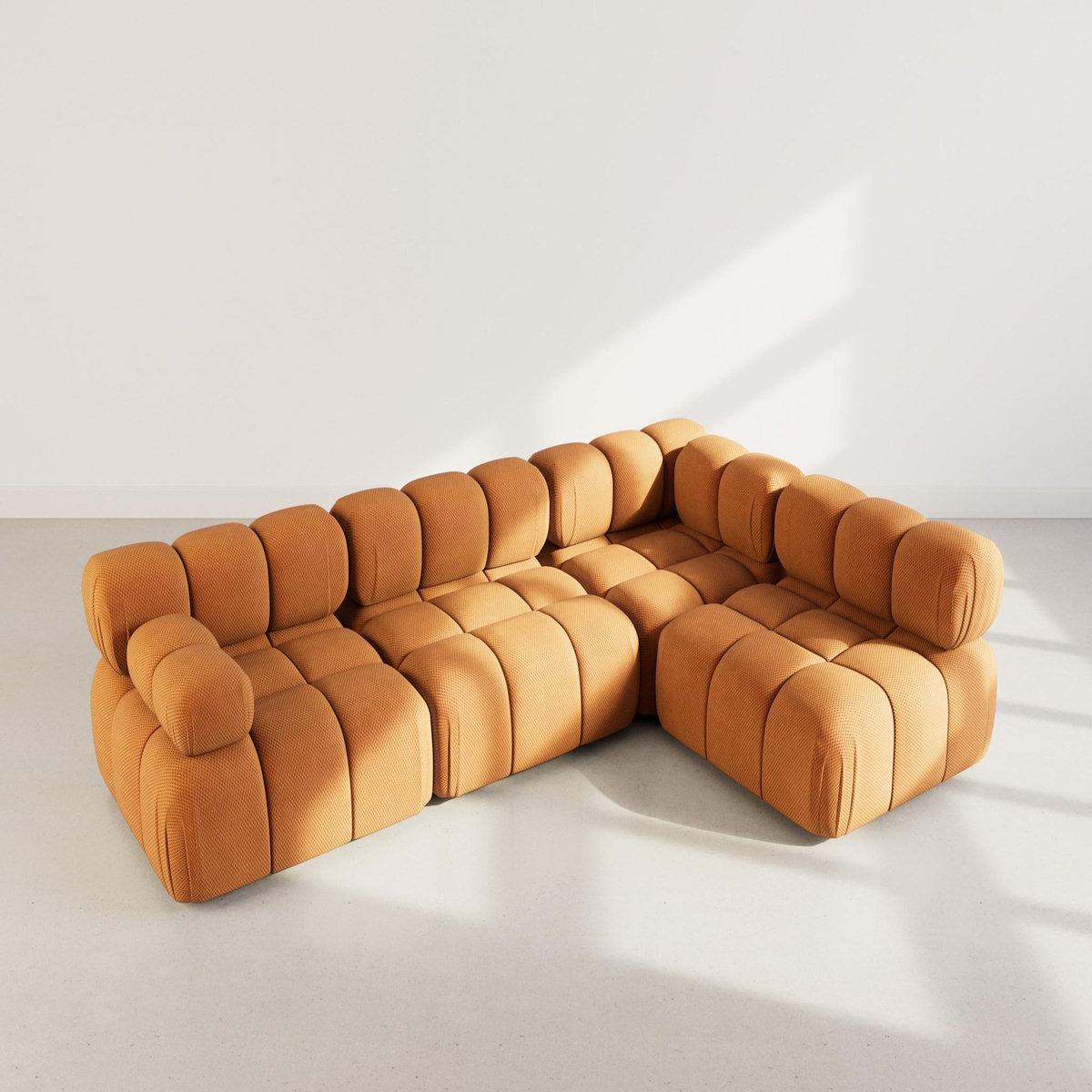 LISA DESIGN Ruby - canapé modulable d'angle droit 5 places en velours texturé