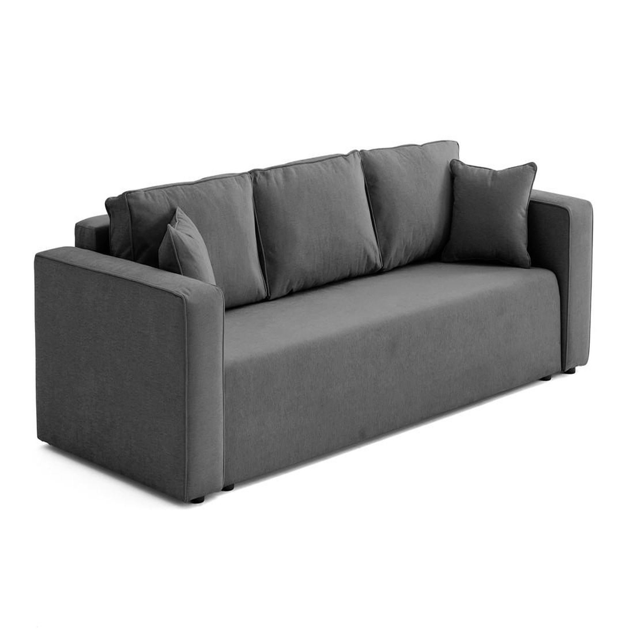 Voir la diapositive 5 : BEST MOBILIER Topaze - canapé 3 places - convertible avec coffre - en tissu