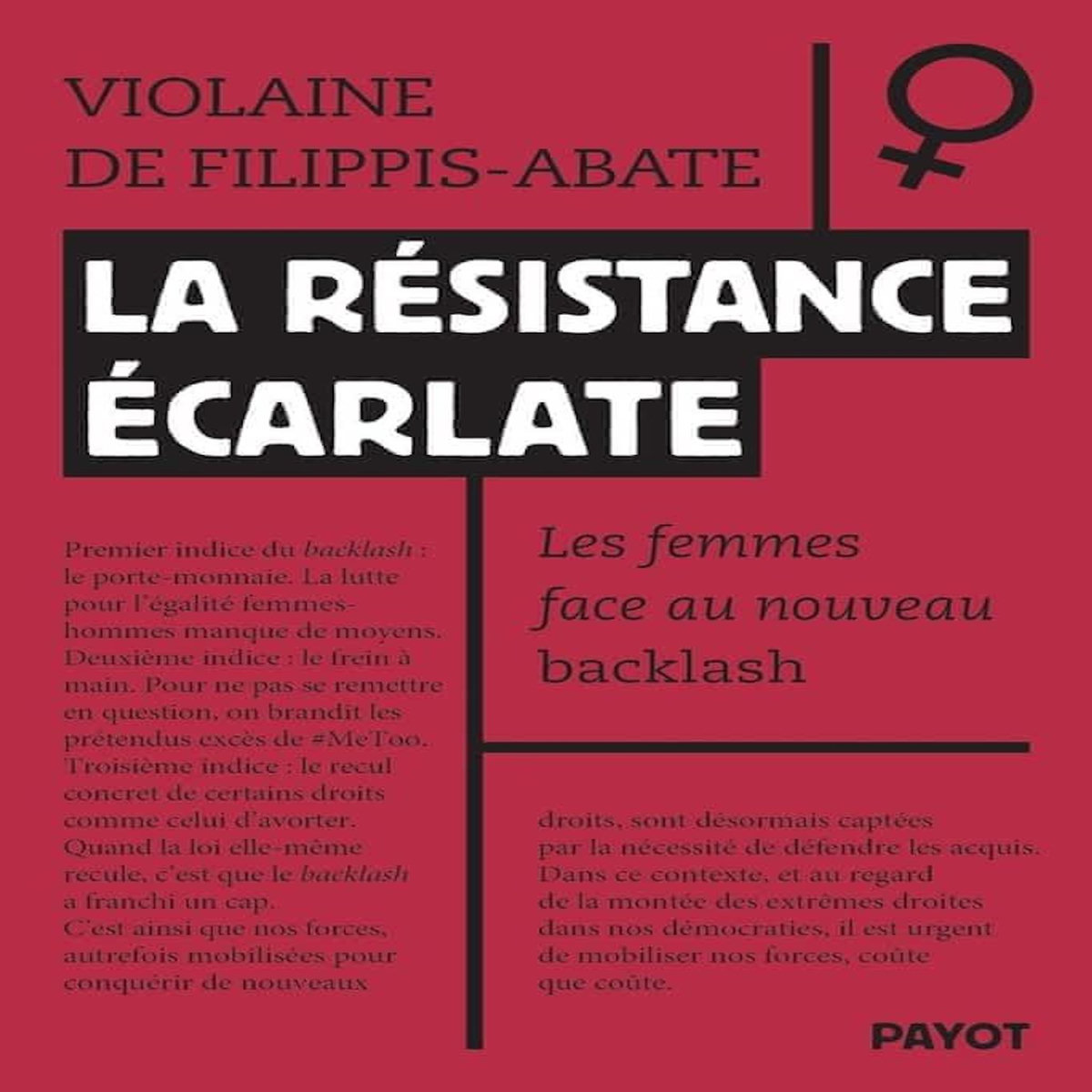 LA RESISTANCE ECARLATE. LES FEMMES FACE AU NOUVEAU BACKLASH, Filippis-Abate Violaine de