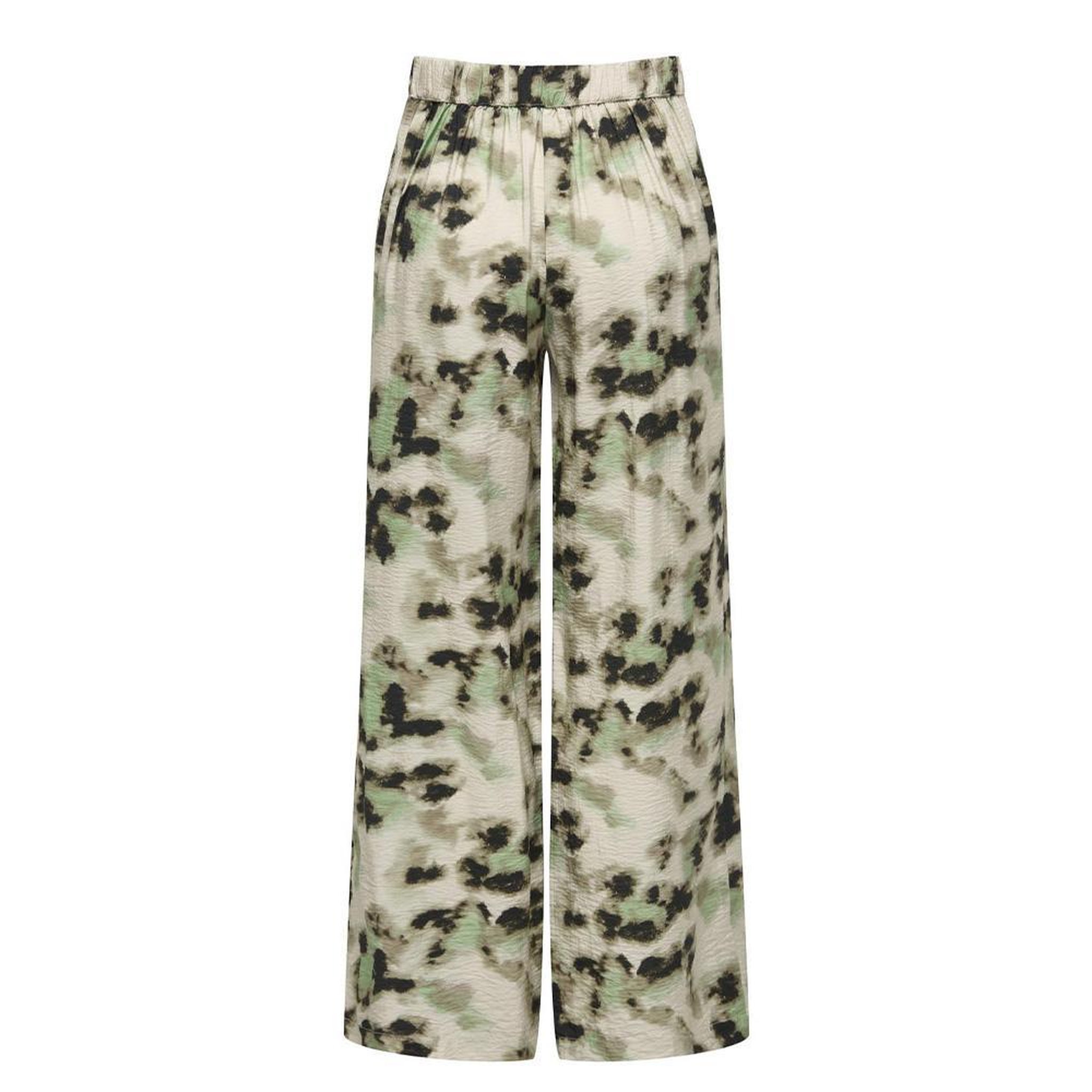 Voir la diapositive 2 : JACQUELINE DE YONG Pantalon fluide Beige/Vert/Noir Femme JDY Millie