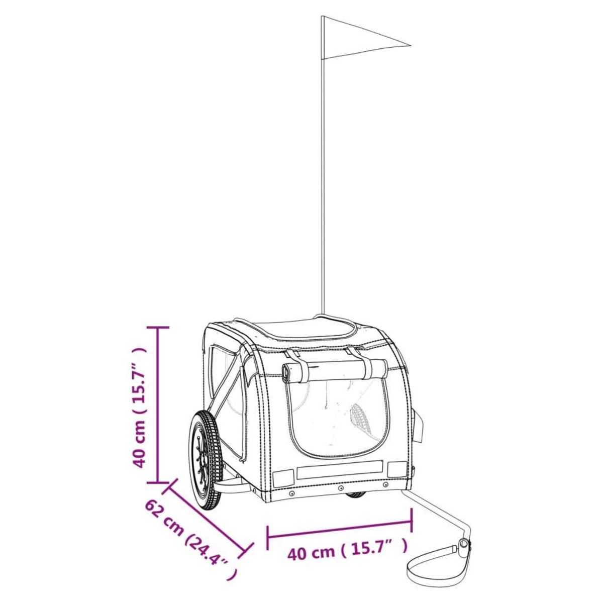 VIDAXL Remorque de velo pour animaux de compagnie jaune et gris