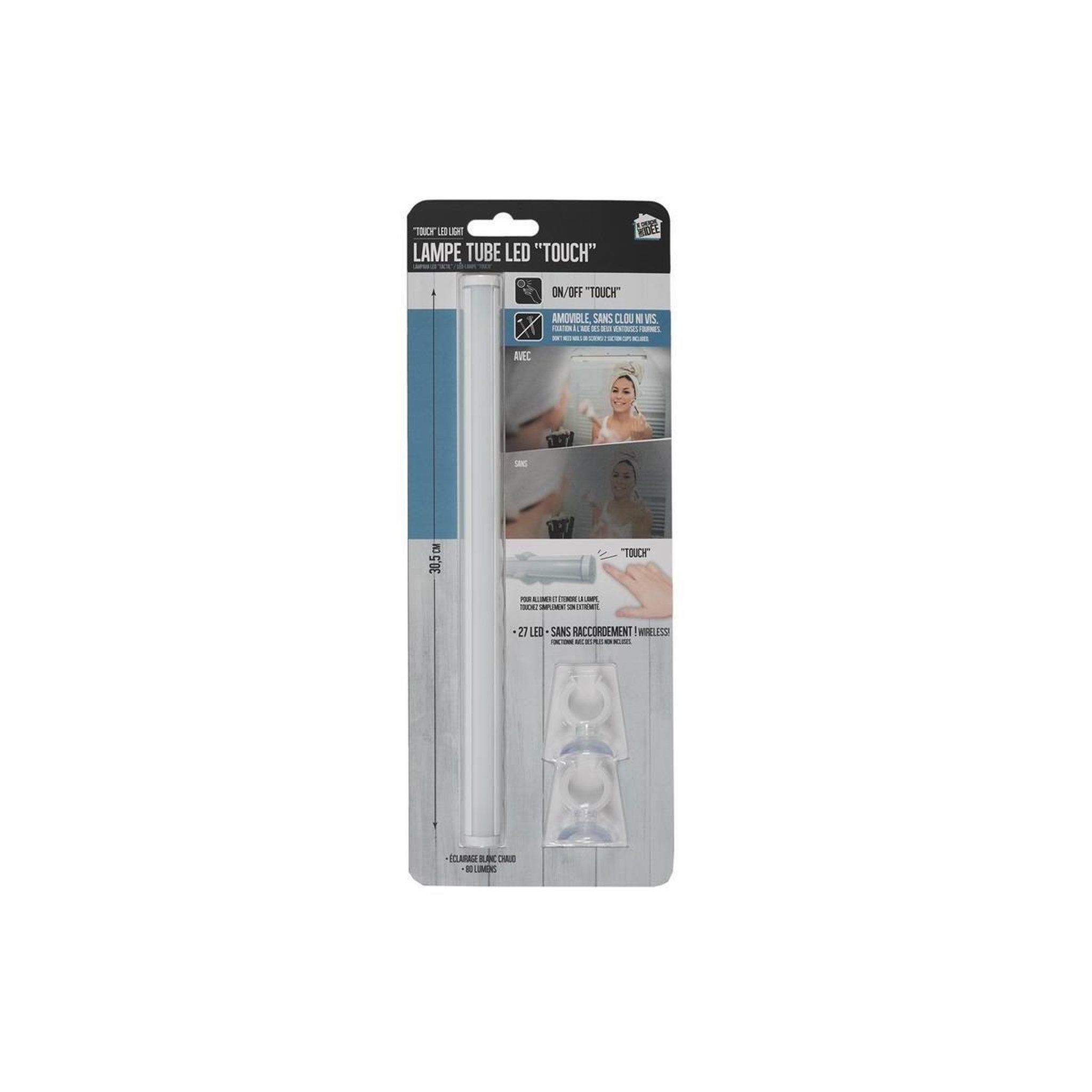 Voir la diapositive 3 : Je cherche une idee Lampe Tube Led & Détecteur  Ventouse  30cm Blanc