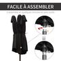 Voir la diapositive 6 : OUTSUNNY Parasol de jardin XXL parasol grande taille 4,6L x 2,7l x 2,4H m ouverture fermeture manivelle acier polyester haute densité noir