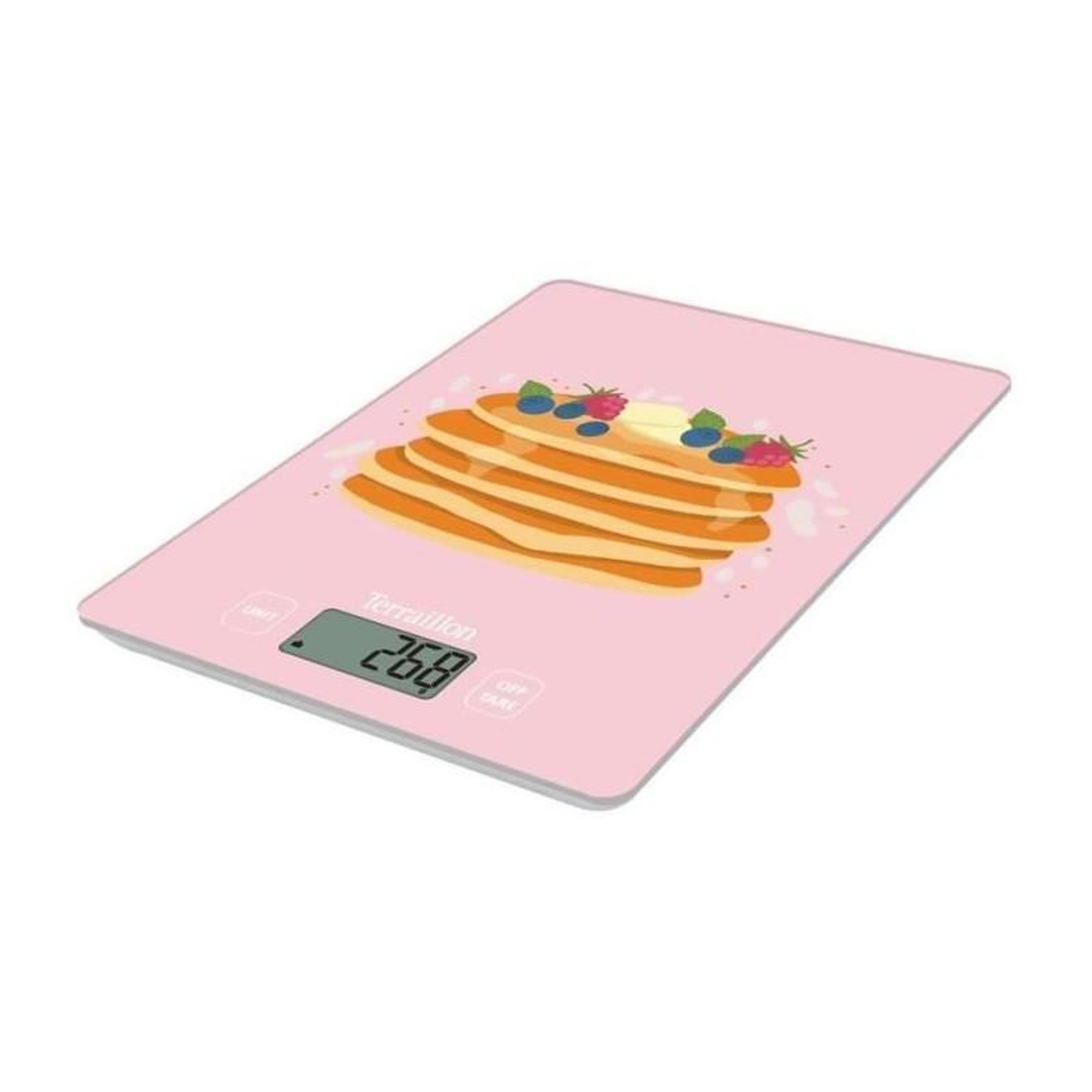 Terraillon Balance de cuisine électronique - TERRAILLON - FIRST CREPES PARTY - Capacité 3Kg - Plateau verre