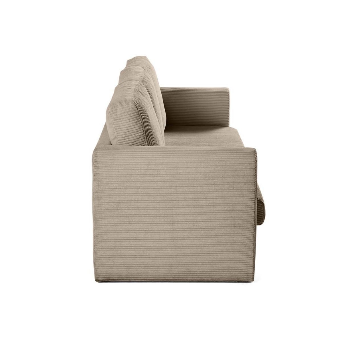 BEST MOBILIER Marilia - canapé 3 places - convertible déplimousse - en velours côtelé