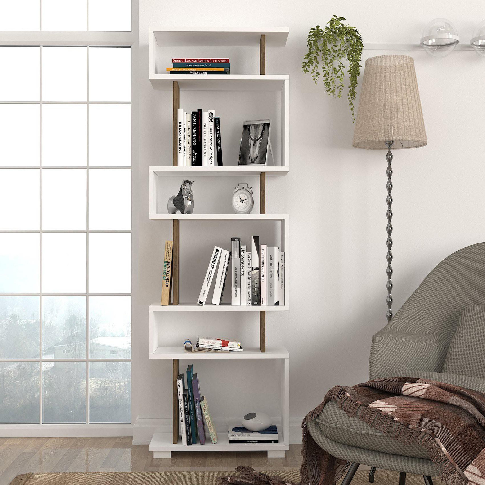 Voir la diapositive 2 : Habitat et Jardin Bibliothèque en bois  blok  - 60 x 19 x 165 cm - marron