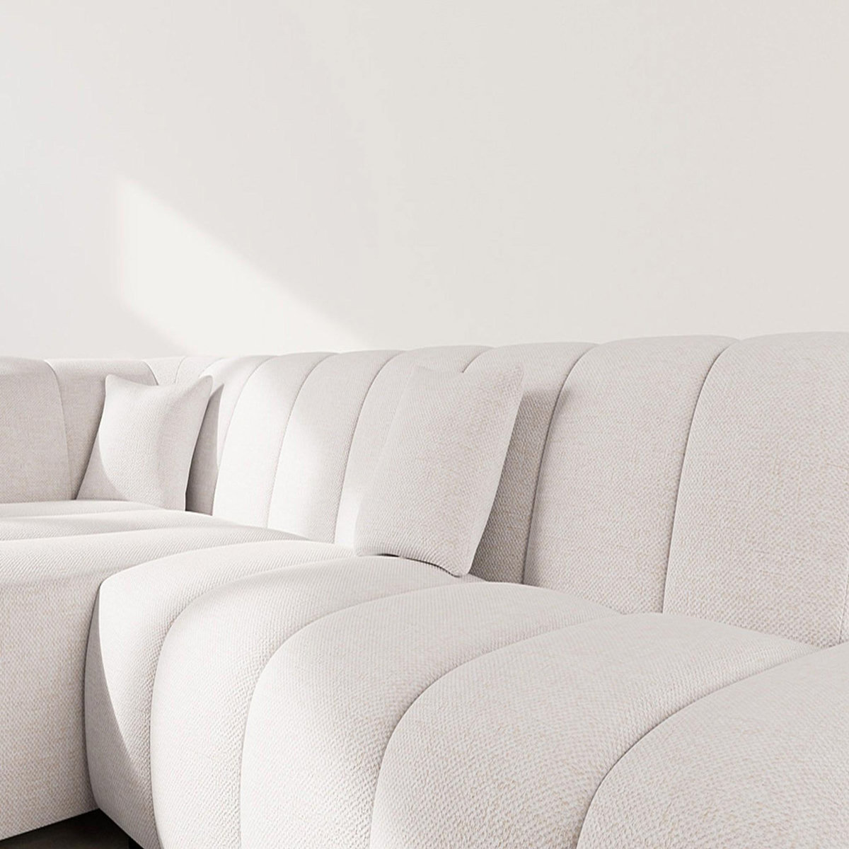 LISA DESIGN Curtis - canapé d'angle gauche 4 places sans accoudoir en tissu texturé