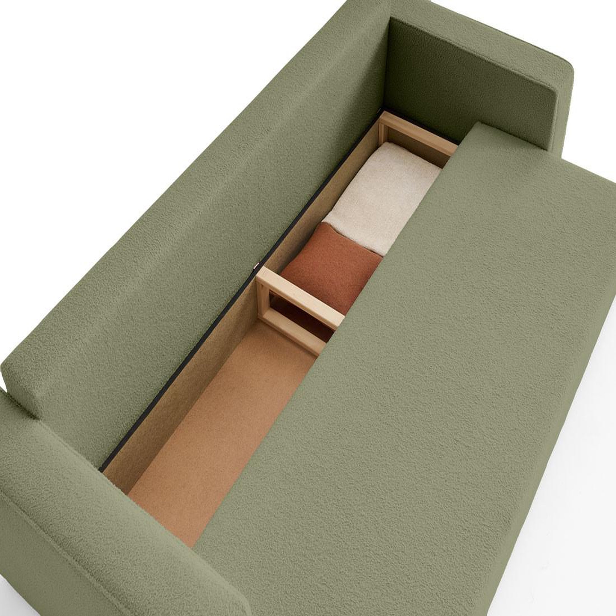Voir la diapositive 4 : BEST MOBILIER Topaze - canapé 3 places - convertible avec coffre - en tissu bouclette