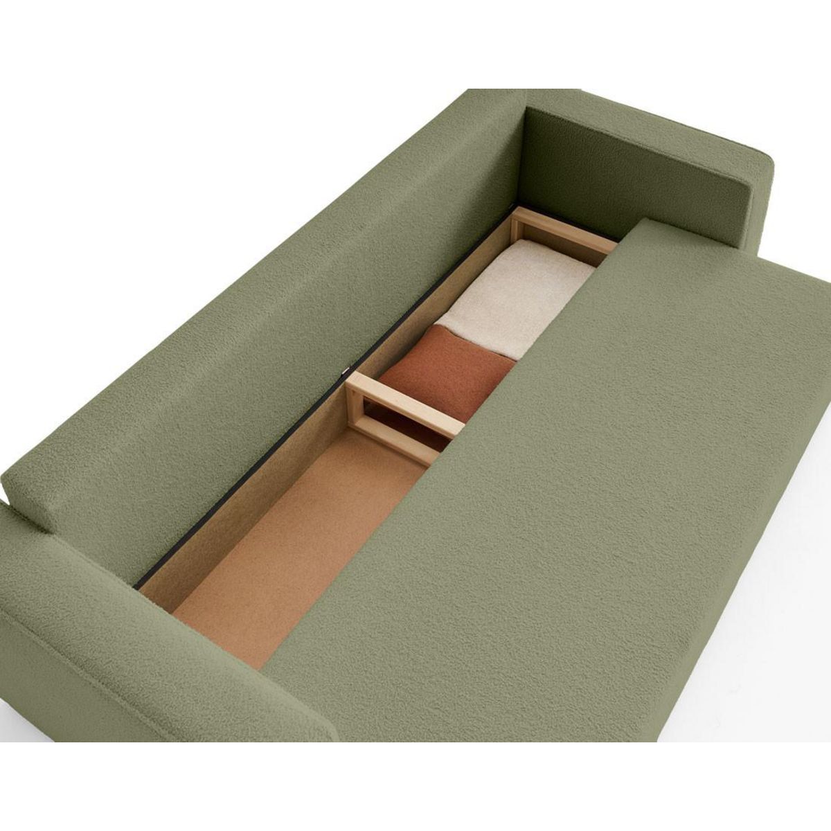 BEST MOBILIER Topaze - canapé 3 places - convertible avec coffre - en tissu bouclette