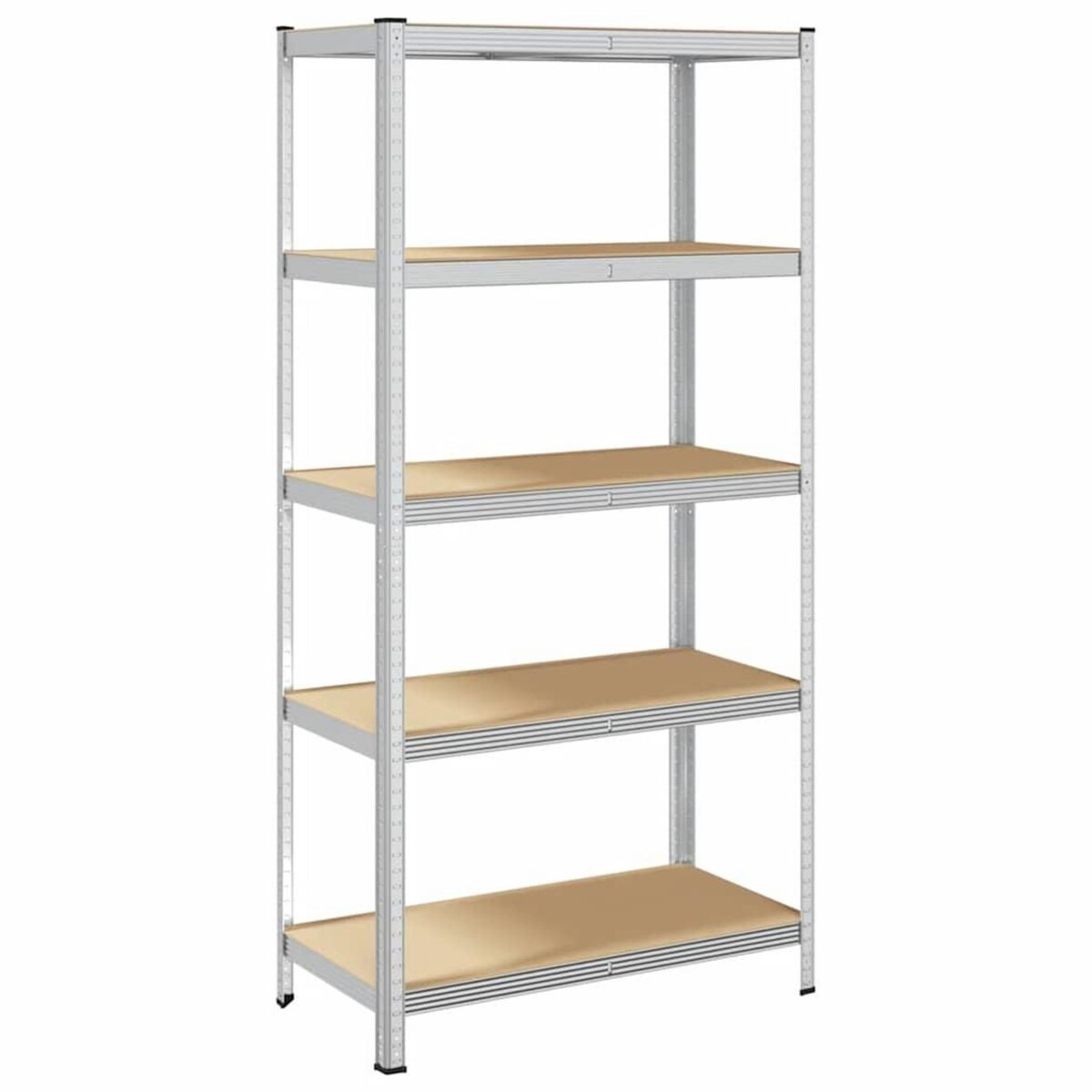 VIDAXL Etagere de rangement 5 niveaux Argente Acier et bois ingenierie