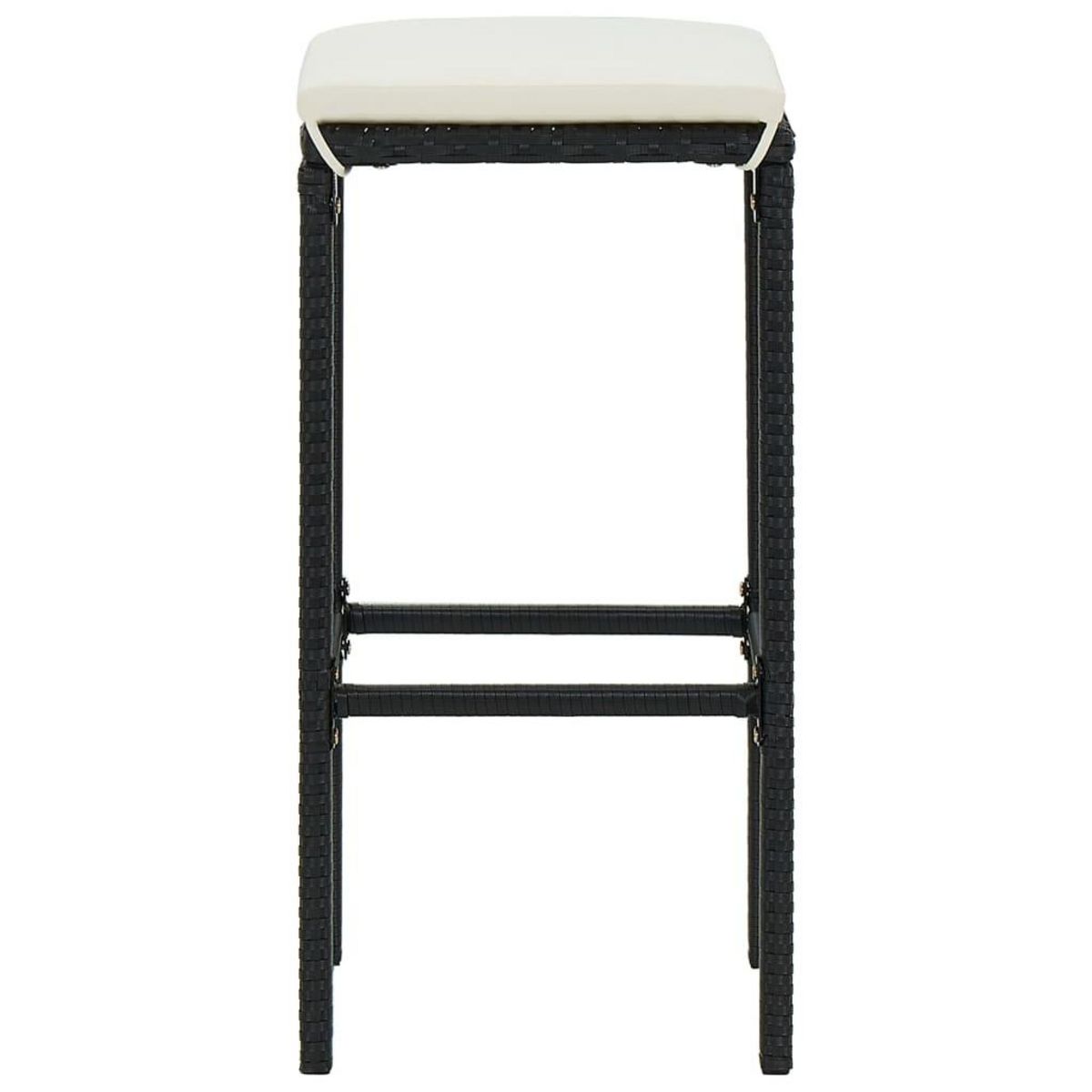 VIDAXL Ensemble de bar de jardin avec coussins 3 pcs Noir