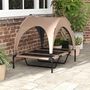 Voir la diapositive 2 : PAWHUT Lit chien sur pied avec voile ombrage - 106 x 76 x 94 cm - sac de transport - marron