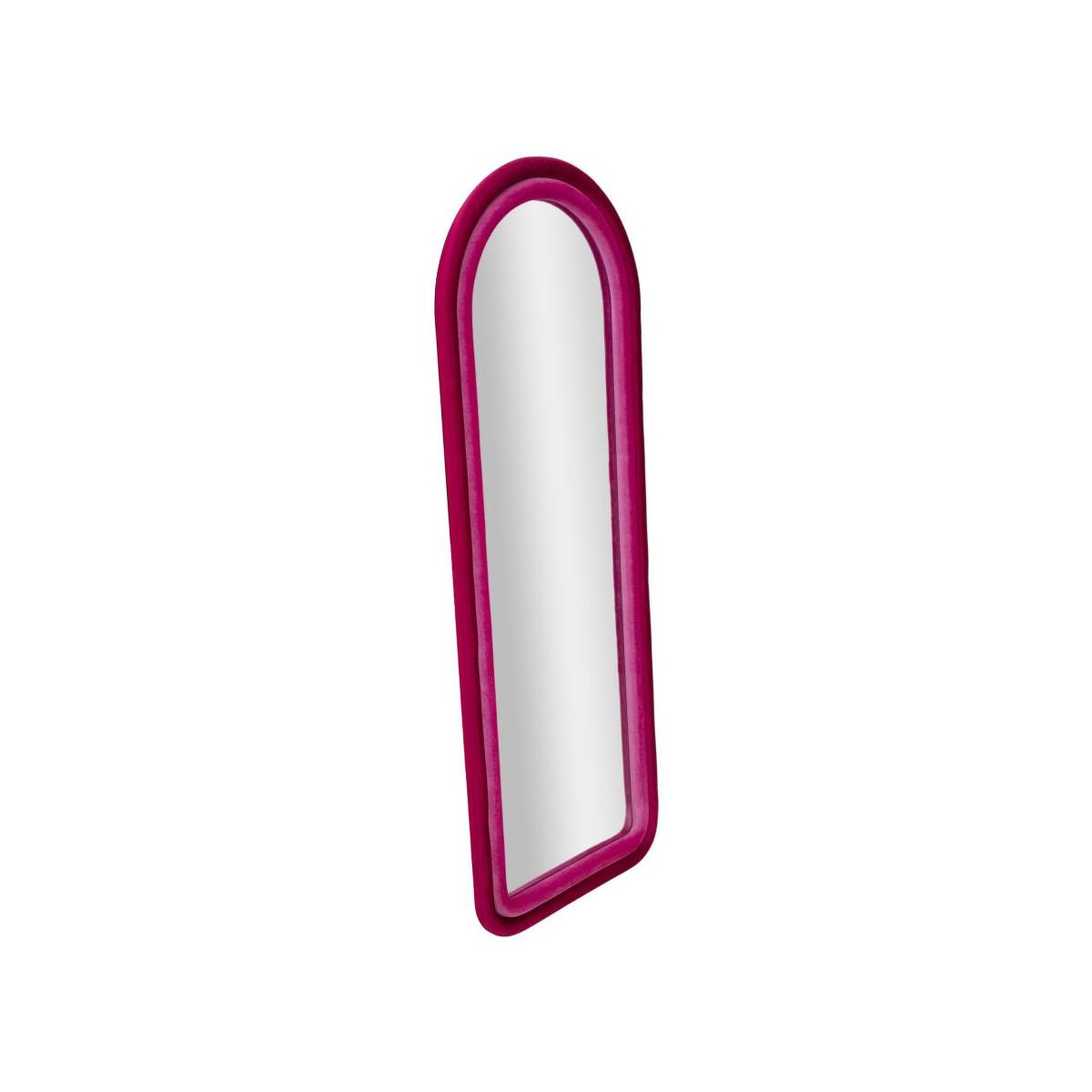 Voir la diapositive 2 : Paris Prix Miroir Mural en Velours  Chloé  160cm Fuchsia