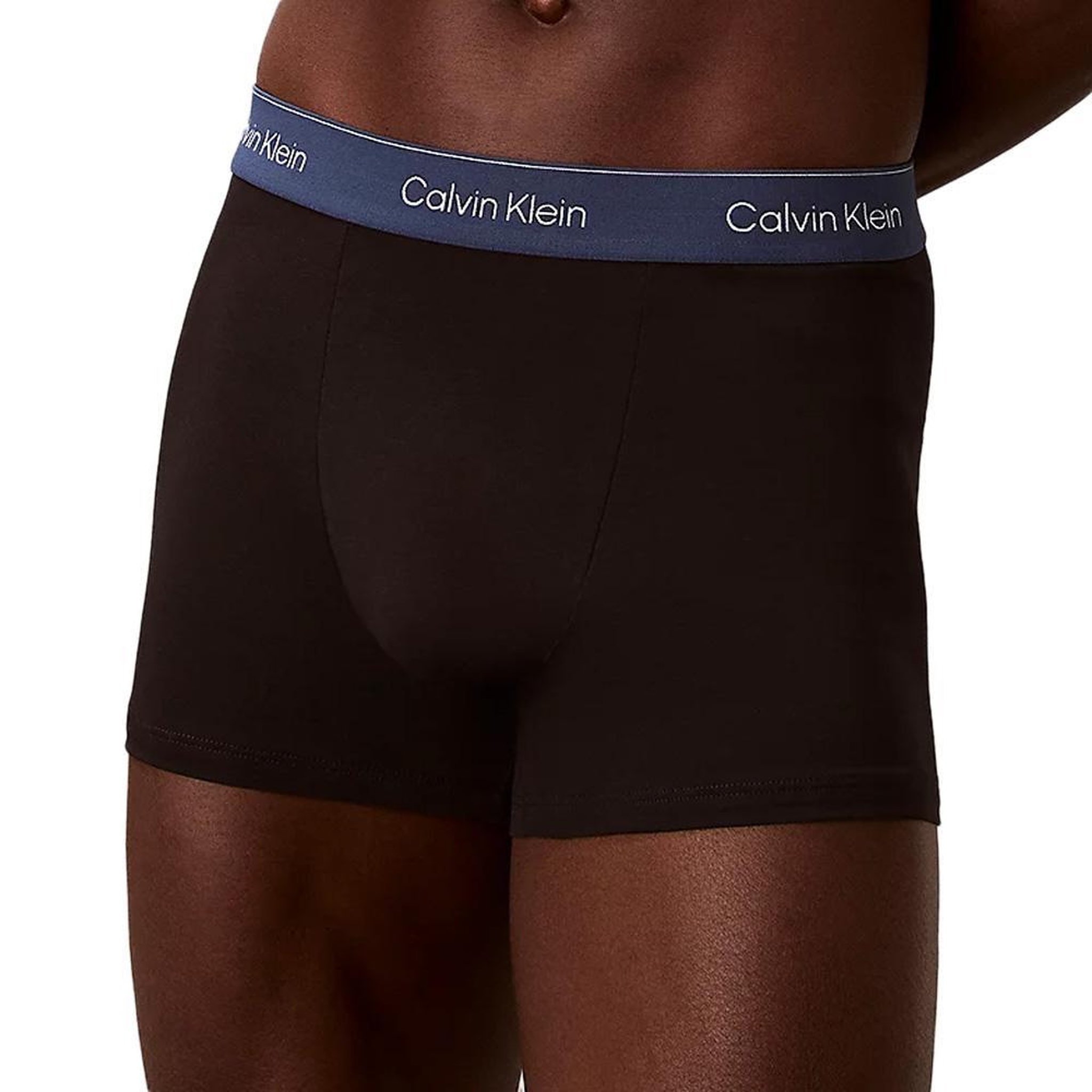 Voir la diapositive 2 : CALVIN KLEIN JEANS X3 Boxers Noir/Bleu Homme Calvin Klein Jeans Relaxed Fit Trunk