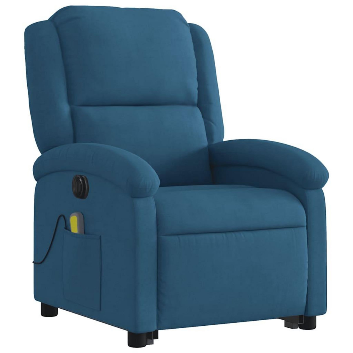 VIDAXL Fauteuil inclinable de massage electrique bleu velours
