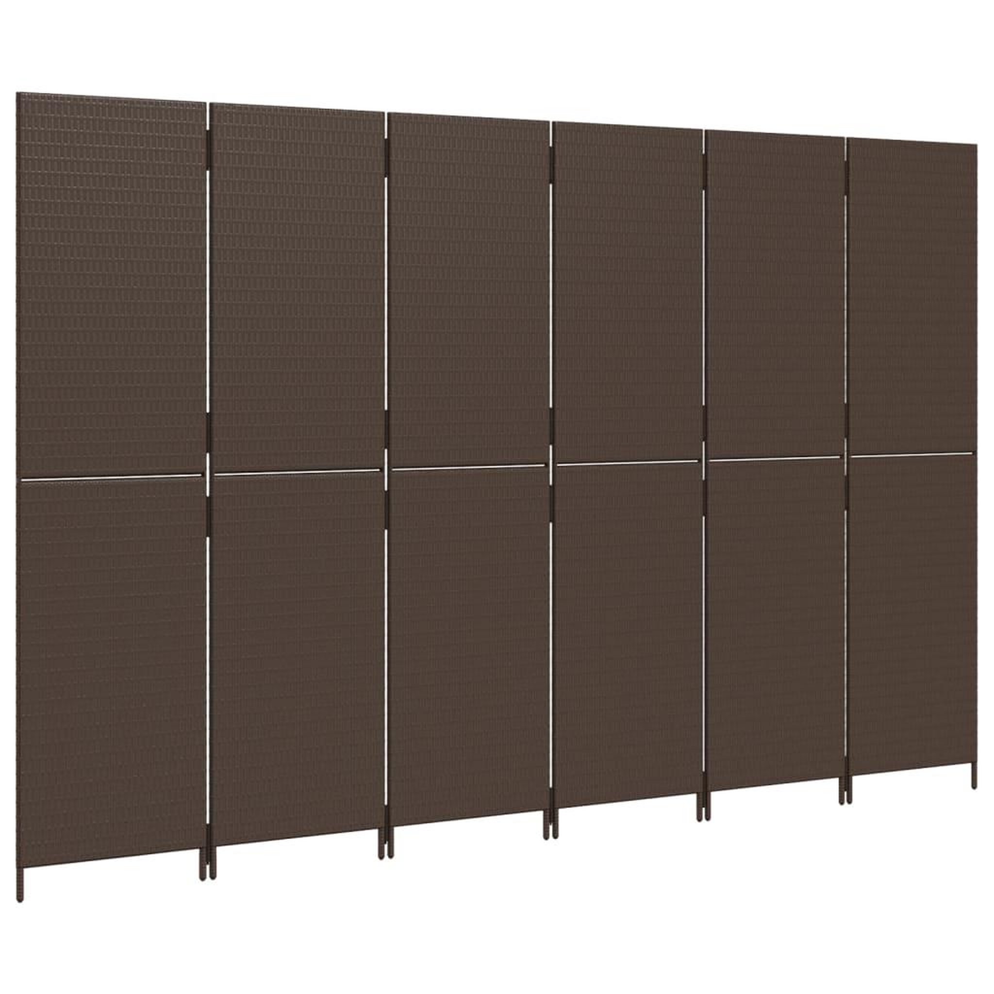 Voir la diapositive 4 : VIDAXL Cloison de separation 6 panneaux marron resine tressee