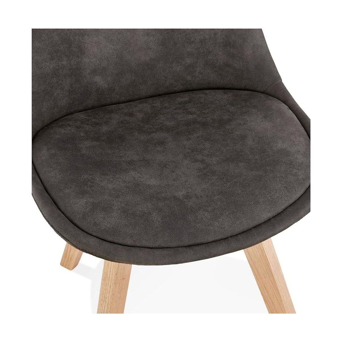 Paris Prix Chaise Design  Mirka  85cm Gris Foncé & Naturel
