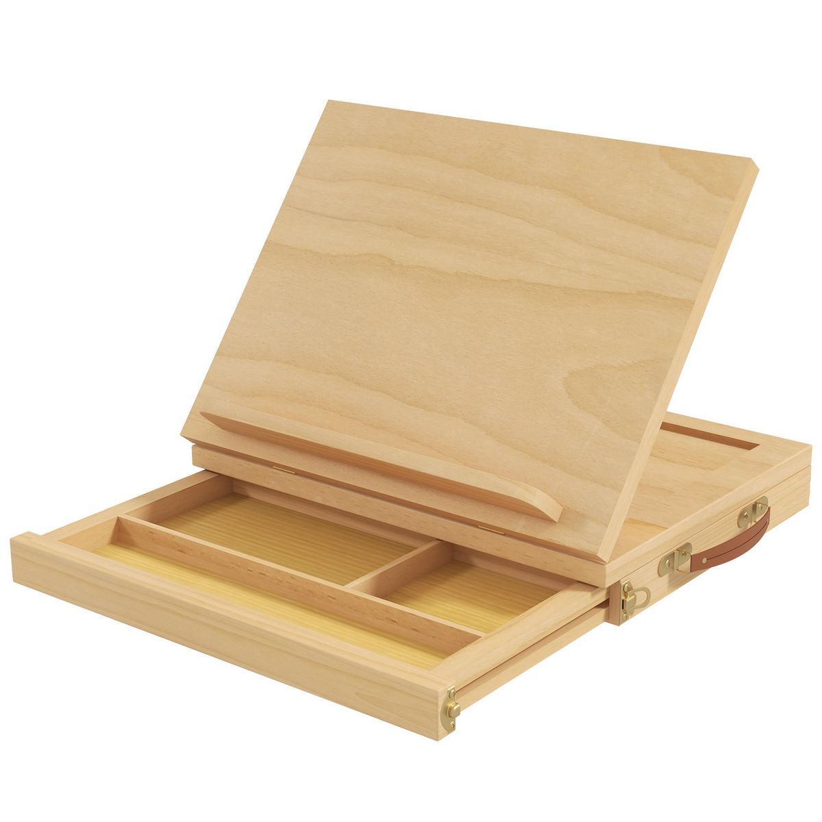 VINSETTO Mallette chevalet professionnel de table inclinaison réglable 3 compartiments de rangement bois de hêtre